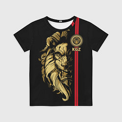 Футболка детская Киргизия - золотой лев, цвет: 3D-принт