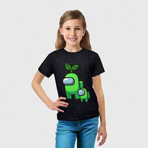 Детская футболка Among us Lime kid lime / 3D-принт – фото 5