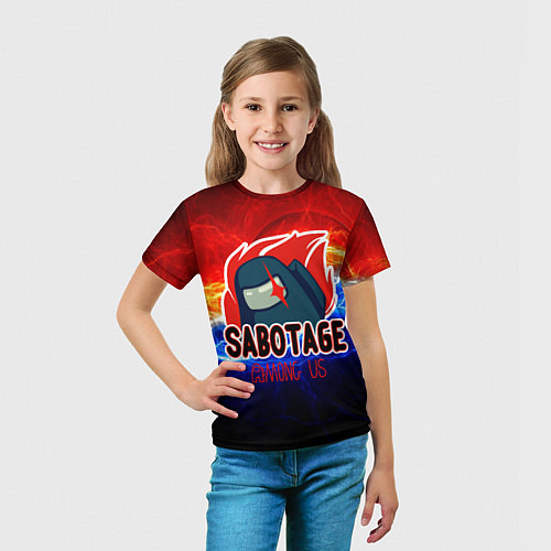 Детская футболка Among us sabotage / 3D-принт – фото 5