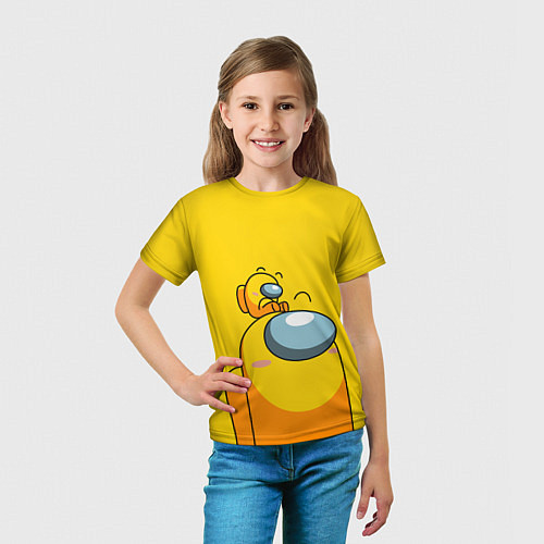 Детская футболка AMONG US YELLOW / 3D-принт – фото 5