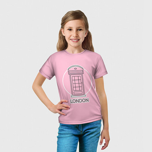 Детская футболка Телефонная будка, London / 3D-принт – фото 5