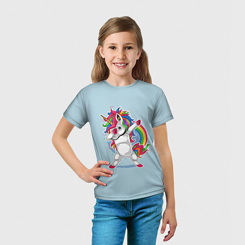 Детская футболка Единорог Dab / 3D-принт – фото 5