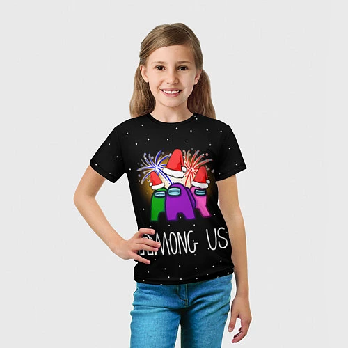 Детская футболка Among Us Новый год / 3D-принт – фото 5