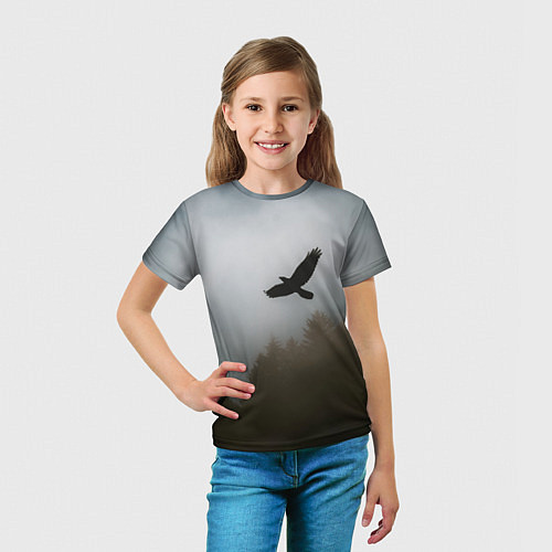 Детская футболка Орёл над лесом / 3D-принт – фото 5