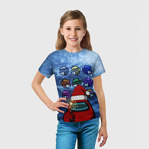 Детская футболка Among us Happy New Year / 3D-принт – фото 5