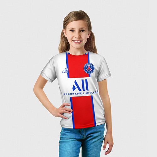 Детская футболка PSG, выездная сезон 2021 / 3D-принт – фото 5