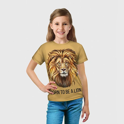 Детская футболка Рождённый быть львом / 3D-принт – фото 5