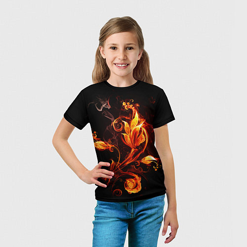 Детская футболка Огненный цветок / 3D-принт – фото 5