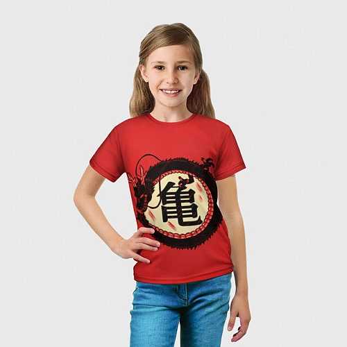 Детская футболка Иероглифы Китайский Дракон / 3D-принт – фото 5