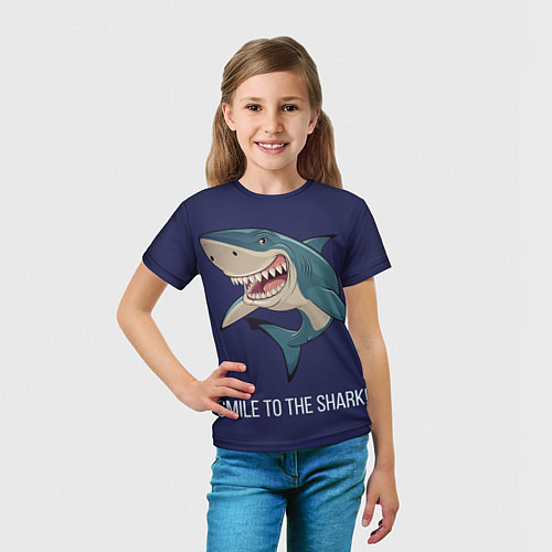 Детская футболка Улыбнись акуле / 3D-принт – фото 5