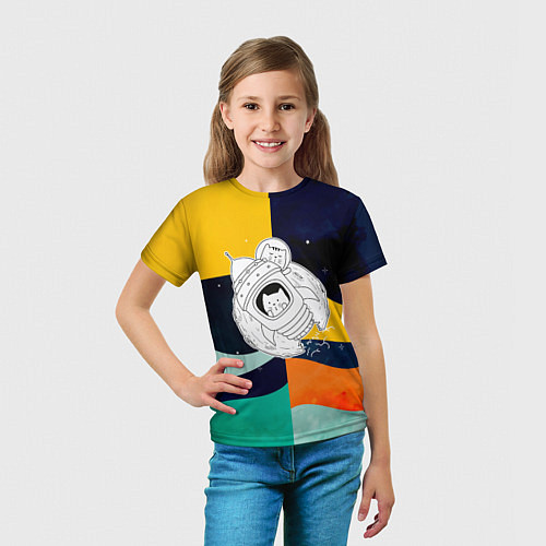Детская футболка Космический кот / 3D-принт – фото 5