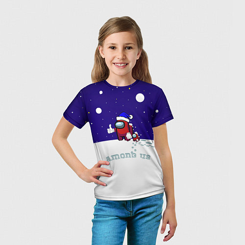 Детская футболка Зимний AMONG US / 3D-принт – фото 5