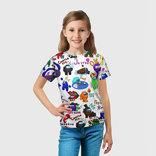 Детская футболка AMONG US STICKERBOMBING / 3D-принт – фото 5