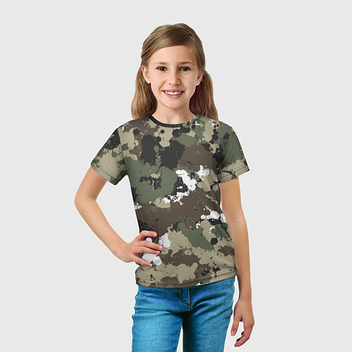 Детская футболка Камуфляж с кляксами / 3D-принт – фото 5