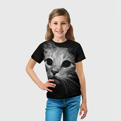 Детская футболка Чёрный кот / 3D-принт – фото 5