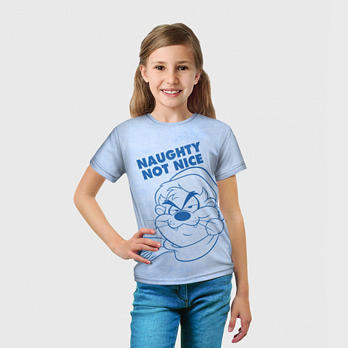 Детская футболка Naughty not nice / 3D-принт – фото 5