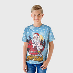 Футболка детская Santa Love, цвет: 3D-принт — фото 2
