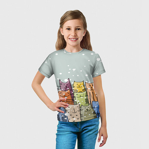 Детская футболка Котики / 3D-принт – фото 5