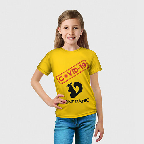 Детская футболка Dont Panic covid-19 / 3D-принт – фото 5