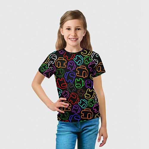 Детская футболка AMONG US NEON / 3D-принт – фото 5