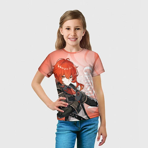 Детская футболка GENSHIN IMPACT, ДИЛЮК / 3D-принт – фото 5