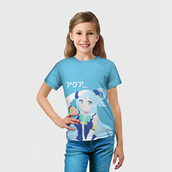 Футболка детская Aqua, цвет: 3D-принт — фото 2