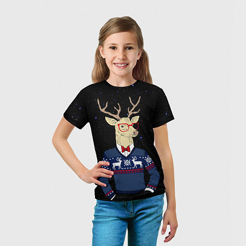 Детская футболка Hipster Deer / 3D-принт – фото 5