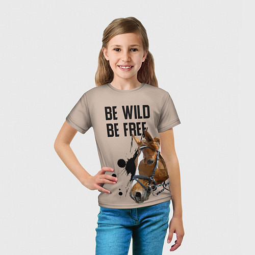 Детская футболка Be wild be free / 3D-принт – фото 5