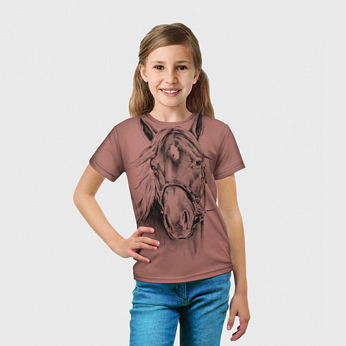Детская футболка Конь / 3D-принт – фото 5