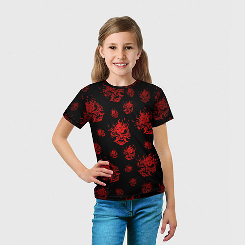 Детская футболка Samurai pattern - красный / 3D-принт – фото 5