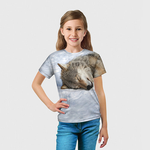 Детская футболка Спящий Волк / 3D-принт – фото 5