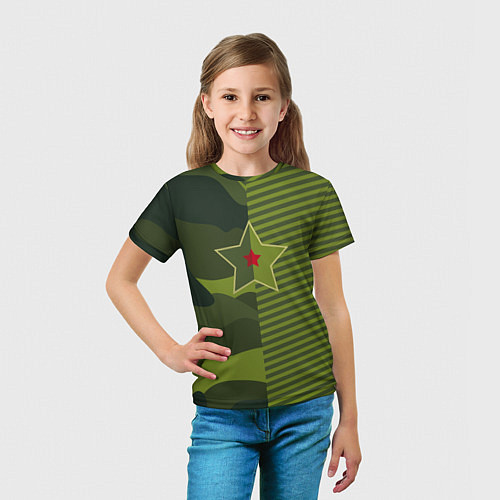 Детская футболка Милитари со звездой / 3D-принт – фото 5