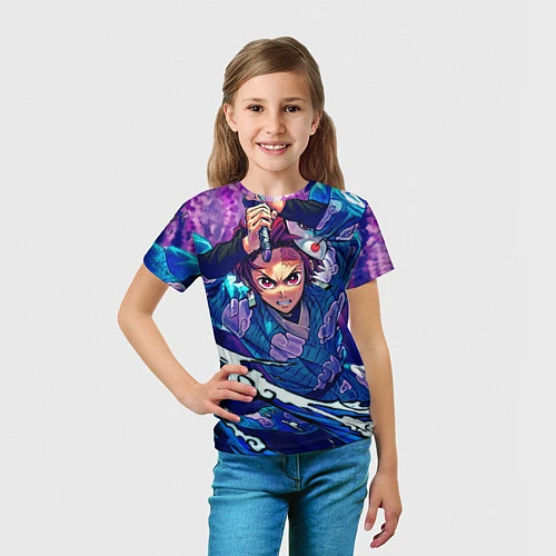 Детская футболка Танджиро камадо Клинок Демонов / 3D-принт – фото 5