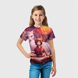 Футболка детская Девушка-лиса, цвет: 3D-принт — фото 2