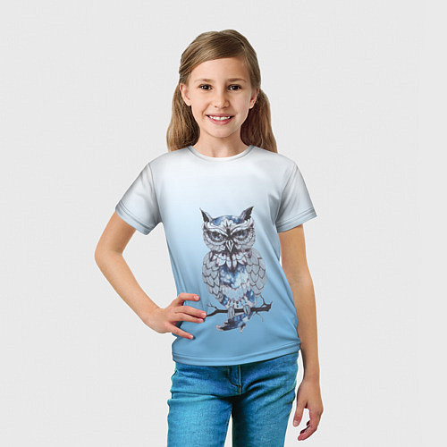 Детская футболка Совушка на ветке рисунок / 3D-принт – фото 5