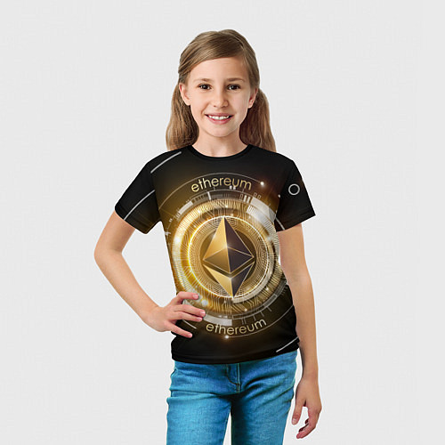 Детская футболка ETHEREUM ЭФИРИУМ / 3D-принт – фото 5