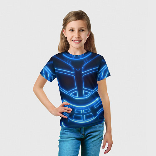 Детская футболка Неоновая броня Neon Armor / 3D-принт – фото 5