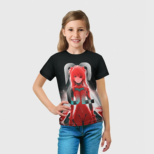 Детская футболка Asuka Langley / 3D-принт – фото 5