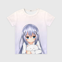 Футболка детская Малышка с пушистиком, цвет: 3D-принт
