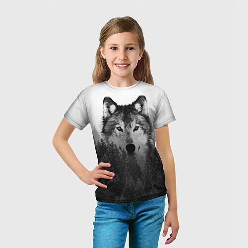 Детская футболка Волк / 3D-принт – фото 5