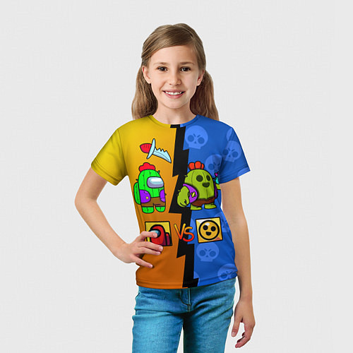 Детская футболка Among Us VS Brawl Stars / 3D-принт – фото 5