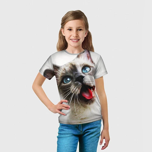 Детская футболка Котик / 3D-принт – фото 5