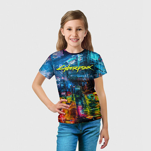 Детская футболка Сyberpunk City / 3D-принт – фото 5