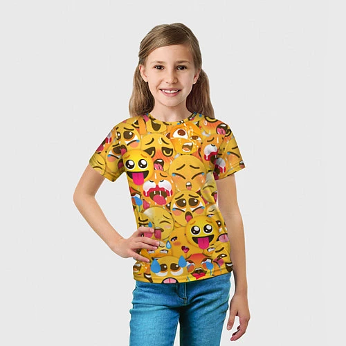 Детская футболка AHEGAO EMOJI / 3D-принт – фото 5