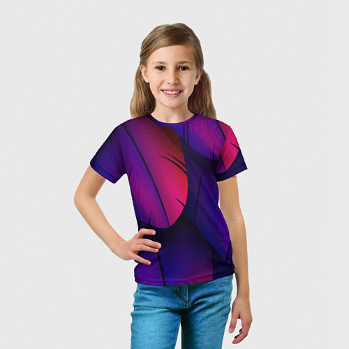 Детская футболка Фиолетовые Перья / 3D-принт – фото 5