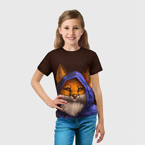 Детская футболка Лисенок в капюшоне / 3D-принт – фото 5
