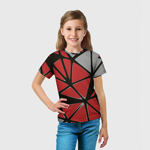 Детская футболка Треугольники / 3D-принт – фото 5