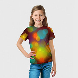 Футболка детская Цветные блики, цвет: 3D-принт — фото 2