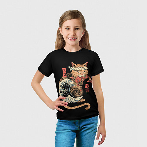 Детская футболка Cat Wave / 3D-принт – фото 5