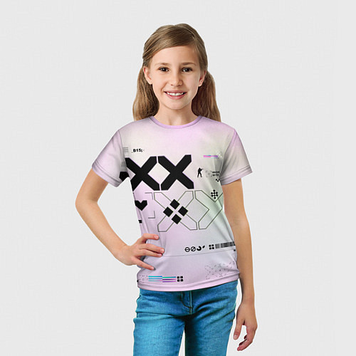 Детская футболка Printstream style Поток информации Белизна 0 1,Чер / 3D-принт – фото 5